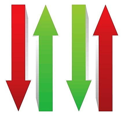 EPS 해외이미지 모양 컨셉 2 일러스트 비즈니스 화살 바닥 들기 그래픽 빨간색 세로 초록색 성장 가을 가리킴 시장 정상 주식 하락 방향 상승 이익 반대 고립 줄이기 해외202004 해외일러스트 계절 컬러 모션 손짓 금융 파일형식 벡터 이미지허브