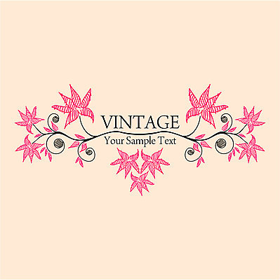 EPS 해외이미지 꽃 분홍색 백그라운드 잎 라인일러스트 일러스트 타이포그라피 사람없음 빈티지 잎줄기 해외202004 해외일러스트 식물 문자 줄기 컬러 컨셉 파일형식 벡터 이미지허브