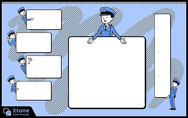 EPS 해외이미지 전신 남자 일러스트 사각프레임 여러명 상반신 성인 파란색 세트 경찰 성인남자만 카피스페이스 해외202004 해외일러스트 직업 컬러 다수 프레임 사람 사각형 공백 남자만 성인만 파일형식 벡터 이미지허브