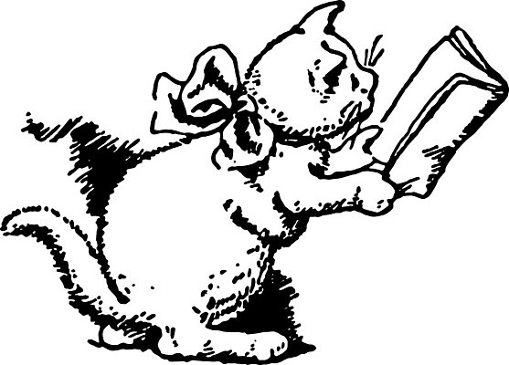 EPS 해외이미지 캐릭터 한마리 리본 일러스트 들기 사람없음 책 독서 검은색 고양이 라인아트 그림 판화 해외202004 해외일러스트 일러캐릭터 1 선 컬러 포유류 모션 미술 반려동물 파일형식 벡터 이미지허브