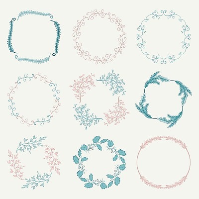 EPS 해외이미지 크리스마스 일러스트 사람없음 파란색 원형프레임 해외202004 해외일러스트 기념일 컬러 프레임 원형 파일형식 벡터 이미지허브