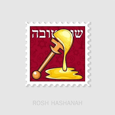 EPS 해외이미지 일러스트 사람없음 빨간색 노란색 흐름 꿀 유대교 우표 허니디퍼 해외202004 해외일러스트 종교 컬러 컨셉 도구 파일형식 벡터 이미지허브