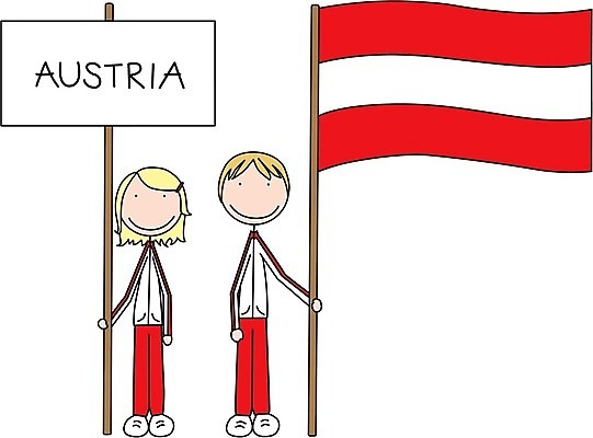 EPS 해외이미지 백인 배너 어린이 일러스트 소년 빨간색 금발 흰색 깃발 잡기 오스트리아 만화 심볼 애국심 전국 해외202004 해외일러스트 서양인 헤어스타일 남자 유럽 컬러 모션 사람 파일형식 벡터 이미지허브