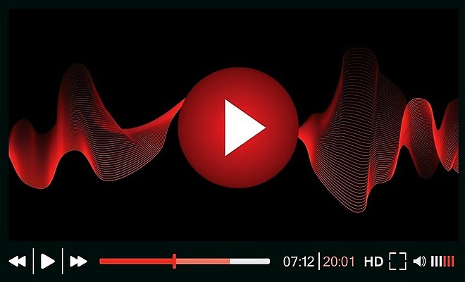 EPS 해외이미지 일러스트 사람없음 빨간색 멀티미디어 UI 플레이어 해외202004 해외일러스트 컬러 파일형식 벡터 이미지허브