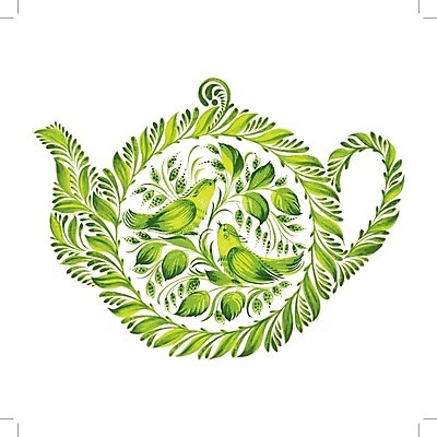 EPS 해외이미지 식물 디자인 커플 백그라운드 잎 일러스트 수채화 미술 사람없음 초록색 신선 찻주전자 해외202004 해외일러스트 컬러 관계 주전자 문화예술 파일형식 벡터 이미지허브