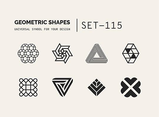 EPS 해외이미지 문양 디자인 일러스트 추상 사람없음 세트 원형 삼각형 X 심볼 라인아트 심플 착시 착시효과 지오메트릭 해외202004 해외일러스트 도형 알파벳 선 무늬 파일형식 벡터 효과 이미지허브