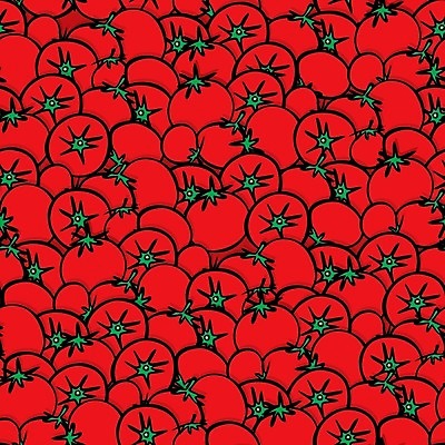 EPS 해외이미지 디자인 음식 백그라운드 패턴 토마토 채소 일러스트 자연 벽지 빨간색 초록색 타일 포장지 정사각형 손그림 해외202004 해외일러스트 도형 컬러 무늬 포장 생태계 파일형식 벡터 이미지허브