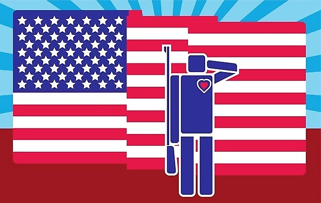 EPS 해외이미지 일러스트 군대 빨간색 파란색 미국 흰색 깃발 수비 성조기 군용 경례 병정 애국심 전국 주목 헌법 해외202004 해외일러스트 컬러 북아메리카 모션 인사 국기 법 파일형식 벡터 이미지허브