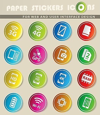 EPS 해외이미지 일러스트 모바일 스마트폰 핸드폰 세트 카메라 디지털 웹 전화기 스마트 와이파이 GPS 램 베터리 터치스크린 프로세서 4G 미니멀 해외202004 해외일러스트 컨셉 인터넷 IT 전자제품 스마트기기 무선인터넷 파일형식 벡터 이미지허브