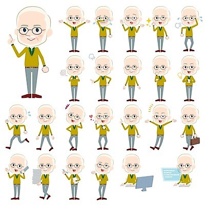 EPS 해외이미지 캐릭터 할아버지 남자 행복 가방 일러스트 아이디어 피곤 미소 웃음 쇼핑 컴퓨터 세트 달리기 산책 흰색 가리킴 업무 도움 주목 해외202004 해외일러스트 일러캐릭터 잡화 노년 감정 컬러 컨셉 모션 휴식 표정 사람 손짓 전자제품 작업 파일형식 벡터 성인 이미지허브