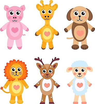 EPS 해외이미지 동물 캐릭터 디자인 행복 어린이 일러스트 자연 사슴 동물원 세트 흰색 아기 양 돼지 개 사자 만화 수집 기린 고립 해외202004 해외일러스트 일러캐릭터 감정 컬러 포유류 사람 생태계 파일형식 벡터 이미지허브