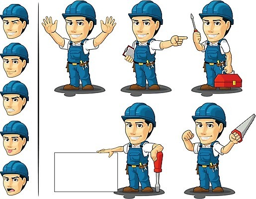 EPS 해외이미지 직업 배너 남자 산업 유니폼 일러스트 비즈니스 노동자 서기 미소 파란색 기계 장비 공구 스패너 표현 잡기 자신감 기술자 엔지니어 수리 감독 망치 헬멧 만화 종업원 오브젝트 서비스 그림 엔진 정비공 유지 고립 마스코트 배관공 재주꾼 조작 충고 해외202004 해외일러스트 옷 감정 컬러 모션 표정 사람 도구 보호장비 파일형식 벡터 이미지허브