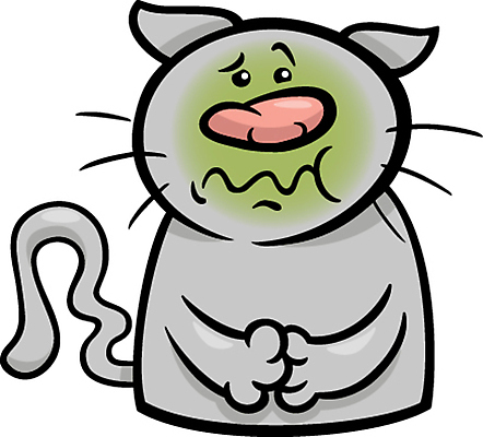 EPS 해외이미지 일러스트 사람없음 귀여움 고양이 고통 회색 만화 구토 복통 해외일러스트 감정 컬러 컨셉 포유류 반려동물 질병 증상 파일형식 벡터 이미지허브