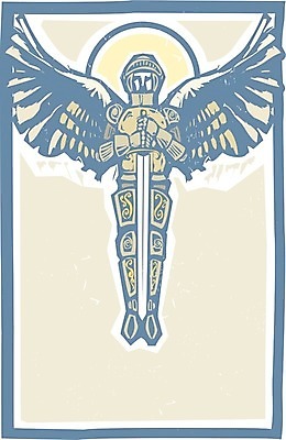 EPS 해외이미지 종교 날개 일러스트 하늘 천사 교회 성경 칼 악마 전쟁 천국 판결 후광 목판화 해외202004 해외일러스트 종교용품 종교건축 건물 빛 파일형식 벡터 이미지허브