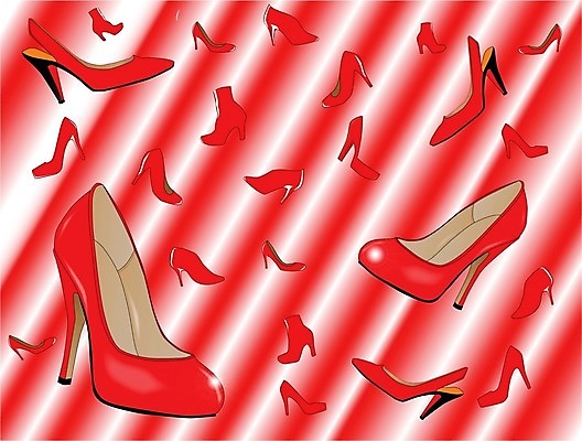 EPS 해외이미지 구두 신발 2 일러스트 미술 그래픽 빨간색 유행 쌍 떨어짐 가죽 수집 그림 법정 카피스페이스 해외202004 해외일러스트 컬러 컨셉 문화예술 공백 파일형식 벡터 이미지허브