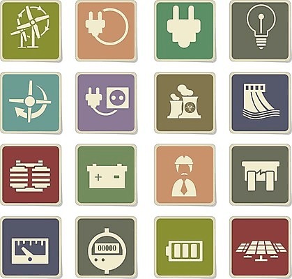 EPS 해외이미지 일러스트 전구 부채 콘센트 플러그 계산대 심볼 철사 베터리 변압기 해외202004 해외일러스트 파일형식 벡터 이미지허브