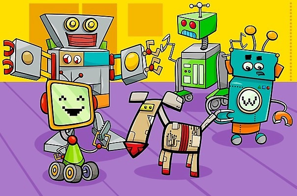 EPS 해외이미지 클립아트 캐릭터 디자인 행복 어린이 과학 일러스트 미래 미소 그래픽 전자제품 장난감 금속 스크린 기계 바퀴 그룹 유머 만화 수집 로봇 그림 공상 안드로이드 마스코트 테크노 해외202004 AI_인공지능 해외일러스트 일러캐릭터 감정 컨셉 재질 표정 사람 파일형식 벡터 이미지허브