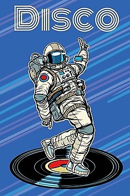 EPS 해외이미지 전신 남자 일러스트 한명 파란색 우주 우주비행사 춤 디스코 팝아트 우주복 카툰스타일 해외202004 해외일러스트 1 옷 음악 컬러 문화예술 사람 그림 파일형식 벡터 이미지허브