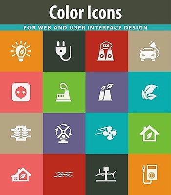 EPS 해외이미지 식물 산업 잎 일러스트 주택 물 풍차 콘센트 심볼 배기가스 변압기 생태학 해외202004 해외일러스트 자연요소 교육 건물 파일형식 벡터 이미지허브