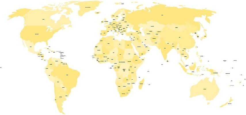 EPS 해외이미지 실루엣 유럽 아시아 지구 여행 세계지도 지도 일러스트 텍스트 아프리카 빛 세계 노란색 라벨 미국 어둠 인포그래픽 이름 플랫 호주 그늘 대륙 심플 영토 지형 북쪽 남쪽 전국 지도책 지리 해외202004 해외일러스트 나라 컬러 북아메리카 프레임 촬영기법 책 오세아니아 방향 파일형식 벡터 이미지허브
