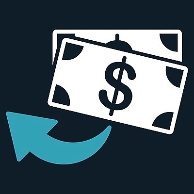 EPS 해외이미지 지폐 돈 일러스트 비즈니스 화살 금융 쇼핑 픽토그램 달러 왼쪽 파란배경 롤 반전 취소 고립 되감기 상형문자 옛날 환불 회복 해외202004 해외일러스트 문자 컨셉 경제 파란색 재산 방향 파일형식 벡터 컬러 이미지허브