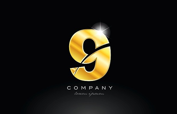 EPS 해외이미지 모양 템플릿 디자인 백그라운드 일러스트 회사 비즈니스 숫자 금속 검은색 9 황금 심볼 신분 엘리먼트 활자 해외202004 해외일러스트 문자 컬러 재질 활자판 파일형식 벡터 이미지허브