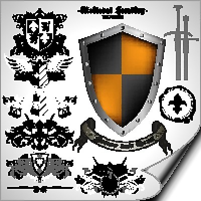 EPS 해외이미지 모양 디자인 리본 무기 백그라운드 곡선 일러스트 추상 왕관 미술 장식 세트 라벨 검은색 힘 총 화려 중세 칼 복고 방패 해외202004 해외일러스트 선 컬러 컨셉 무늬 문화예술 프레임 역사 파일형식 벡터 이미지허브