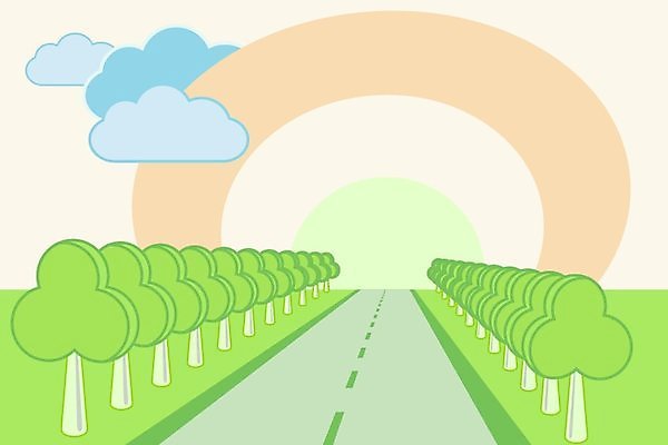 EPS 해외이미지 나무 구름 도로 선 밭 일러스트 풍경 초록색 여름 태양 봄 방법 수평선 해외202004 해외일러스트 자연요소 식물 계절 길 컬러 농업 교통시설 파일형식 벡터 이미지허브