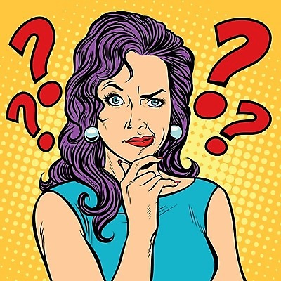 EPS 해외이미지 여자 일러스트 한명 손짓 성인 물음표 고민 호기심 복고 팝아트 카툰스타일 성인여자한명만 해외202004 하프톤 해외일러스트 1 기호 감정 컬러 컨셉 모션 사람 그림 여자한명만 성인여자만 파일형식 벡터 이미지허브