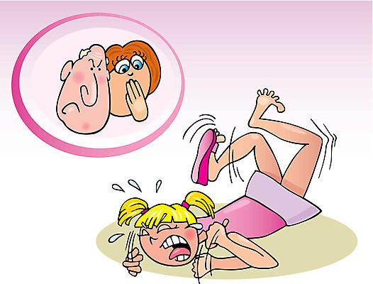 EPS 해외이미지 딸 일러스트 엄마 10대 금발 유머 아빠 울음 만화 눈물 코믹 비명 해외202004 해외일러스트 헤어스타일 감정 가족 청소년 표정 파일형식 벡터 이미지허브