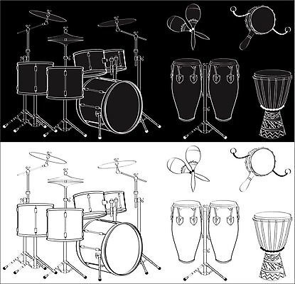 EPS 해외이미지 모양 실루엣 음악 백그라운드 일러스트 노래 놀이 타악기 여러명 세트 파티 검은색 소리 콘서트 장비 흰색 기구 악단 클래식 심볼 오브젝트 클럽 드럼 오디오 재즈 오케스트라 고립 뮤지컬 베터리 해외202004 해외일러스트 악기 컬러 다수 컨셉 문화예술 촬영기법 사람 이벤트 전자제품 공연 파일형식 벡터 이미지허브