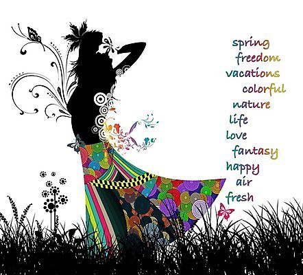 EPS 해외이미지 모델 디자인 드레스 여자 꽃 행복 실루엣 선 나비 백그라운드 꽃무늬 일러스트 텍스트 자연 추상 미술 그래픽 컬러풀 유행 페인트 봄 자유 원형 복고 윤곽 펑키 공상 타격 팝 해외202004 해외일러스트 도형 식물 옷 계절 감정 컬러 곤충 컨셉 무늬 모션 문화예술 촬영기법 사람 생태계 파일형식 벡터 이미지허브