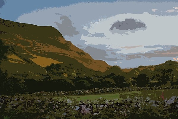 EPS 해외이미지 구름 공원 일러스트 자연 하늘 웨일즈 산 풍경 초록색 파란색 언덕 장면 내추럴 전국 스노도니아 해외202004 해외일러스트 자연요소 공공시설 컬러 영국 생태계 파일형식 벡터 이미지허브