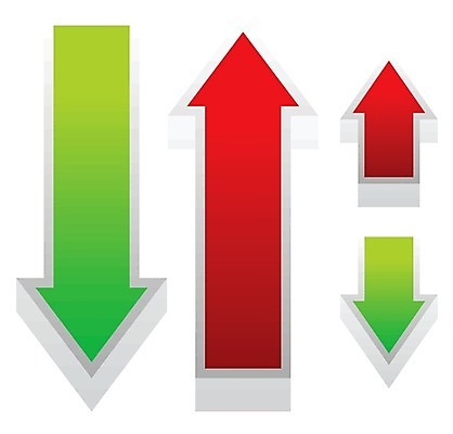 EPS 해외이미지 모양 컨셉 2 일러스트 비즈니스 화살 바닥 들기 그래픽 빨간색 세로 초록색 성장 가을 가리킴 시장 정상 주식 하락 방향 상승 이익 반대 고립 줄이기 해외202004 해외일러스트 계절 컬러 모션 손짓 금융 파일형식 벡터 이미지허브