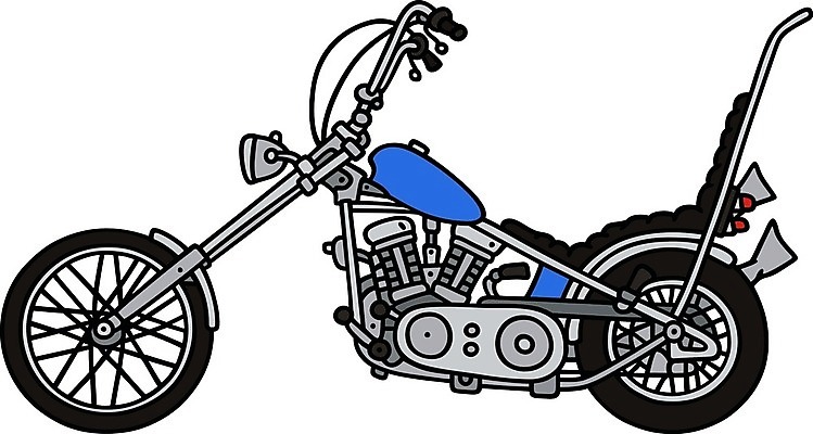 EPS 해외이미지 일러스트 사람없음 파란색 오토바이 클래식 해외202004 해외일러스트 컬러 컨셉 바이크 파일형식 벡터 이미지허브