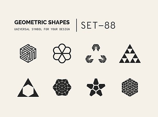 EPS 해외이미지 문양 디자인 선 일러스트 추상 사람없음 세트 사각형 삼각형 심볼 라인아트 심플 육각형 지오메트릭 해외202004 해외일러스트 도형 무늬 파일형식 벡터 이미지허브