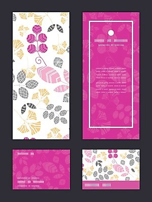 EPS 해외이미지 디자인 배너 분홍색 잎 패턴 일러스트 프레임 사람없음 세트 화려 해외202004 해외일러스트 식물 컬러 컨셉 무늬 파일형식 벡터 이미지허브