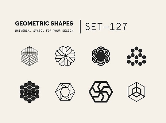 EPS 해외이미지 문양 디자인 선 일러스트 추상 사람없음 세트 사각형 원형 심볼 라인아트 입체 심플 육각형 착시효과 지오메트릭 해외202004 해외일러스트 도형 무늬 파일형식 벡터 효과 이미지허브