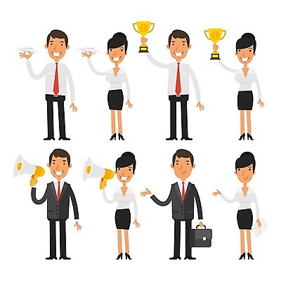 EPS 해외이미지 직업 캐릭터 디자인 산업 컨셉 일러스트 비즈니스 성공 미술 미소 사람 정장 그래픽 컵 세트 여행가방 확성기 비즈니스맨 비즈니스우먼 플랫 만화 수집 가득함 오브젝트 서비스 클립 주인 캐리커처 해외202004 해외일러스트 일러캐릭터 식기 옷 여자 남자 가방 문화예술 표정 직장인 그림 파일형식 벡터 이미지허브
