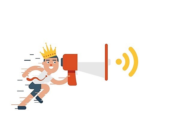 EPS 해외이미지 남자 컨셉 일러스트 비즈니스 아이디어 들기 성인 사람없음 달리기 확성기 비즈니스맨 마케팅 성인남자한명만 해외202004 해외일러스트 모션 사람 직장인 남자한명만 성인남자만 파일형식 벡터 이미지허브