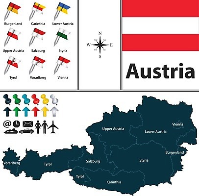 EPS 해외이미지 지도 일러스트 비엔나 오스트리아 지역 잘츠부르크 해외202004 해외일러스트 유럽 파일형식 벡터 이미지허브