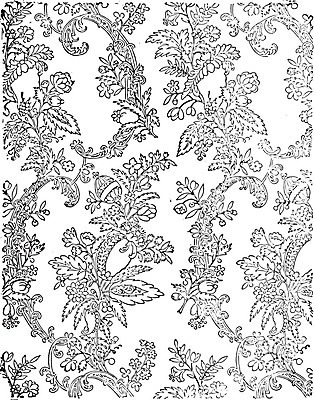 EPS 해외이미지 식물 디자인 옷 잎 패턴 일러스트 미술 검은색 카펫 수확 골동품 흰색 직물 역사 실크 그림 5 섬유 판화 리옹 옛날 해외202004 해외일러스트 컬러 무늬 농업 문화예술 숫자 파일형식 벡터 이미지허브