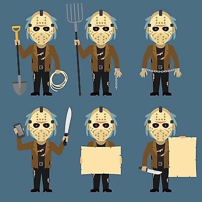 EPS 해외이미지 캐릭터 종이 일러스트 가면 사람 사람없음 세트 할로윈 가을 플랫 칼 삽 오브젝트 시체 마스코트 살인범 쇠스랑 캐리커처 호러 해외202004 해외일러스트 일러캐릭터 계절 그림 공포 파일형식 벡터 이미지허브