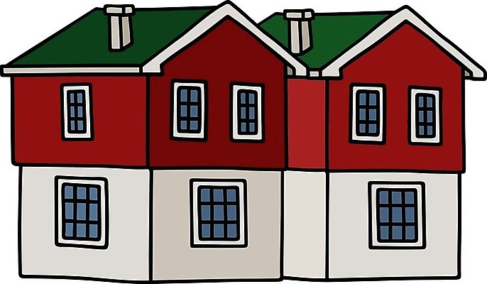 EPS 해외이미지 일러스트 지붕 벽돌 주택 건물 목재 빨간색 초록색 어둠 바위 흰색 역사 클래식 만화 복고 옛날 해외202004 해외일러스트 나무 건축물 컬러 컨셉 재료 돌_바위 파일형식 벡터 이미지허브