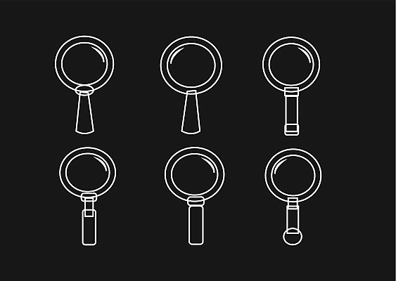 EPS 해외이미지 디자인 응시 일러스트 유리 경사 세트 검은색 웹 원형 확대 심볼 검색 심플 발견 엘리먼트 인터페이스 해외202004 해외일러스트 도형 시선 컬러 인터넷 재질 파일형식 벡터 이미지허브