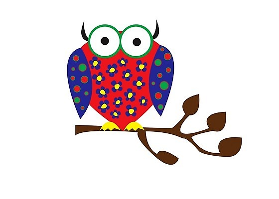 EPS 해외이미지 동물 꽃 백그라운드 일러스트 조류 컬러풀 흰색 나뭇가지 유머 부엉이 고립 해외202004 해외일러스트 나무 식물 감정 컬러 파일형식 벡터 이미지허브