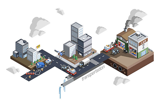 도로 교통수단 백그라운드 교통 일러스트 자동차 사람없음 건물 트럭 운송업 교통사고 입체 시설 아이소메트릭 경찰차 견인차 정비소 국내일러스트 AI파일 건축물 산업 길 육상교통 교통시설 사건 특수차량 파일형식 벡터