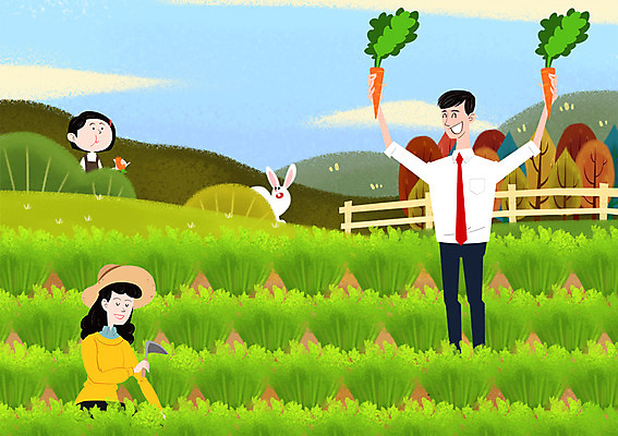 주간 PSD 여자 남자 어린이 밭 채소 일러스트 가족 자연 사람 정장 성인 야외 세명 농사 당근 토끼 비즈니스맨 계획 즐거움 상쾌 귀농 국내일러스트 자연요소 옷 감정 컨셉 농업 비즈니스 포유류 관계 뿌리채소 반려동물 직장인 생태계 파일형식