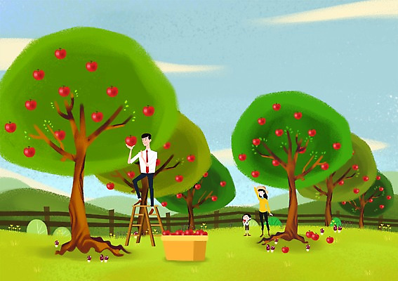 주간 PSD 여자 남자 어린이 과일 일러스트 사다리 가족 자연 사람 성인 야외 세명 울타리 상자 농장 농사 계획 사과 즐거움 상쾌 귀농 사과나무 국내일러스트 자연요소 나무 감정 컨셉 농업 관계 담장 도구 생태계 파일형식