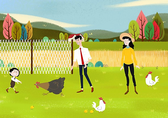 주간 PSD 나무 식물 여자 남자 어린이 일러스트 가족 자연 산 병아리 사람 정장 성인 야외 세명 울타리 가축 닭 비즈니스맨 계획 즐거움 상쾌 귀농 오골계 국내일러스트 자연요소 동물 옷 감정 컨셉 농업 비즈니스 관계 조류 담장 직장인 생태계 파일형식